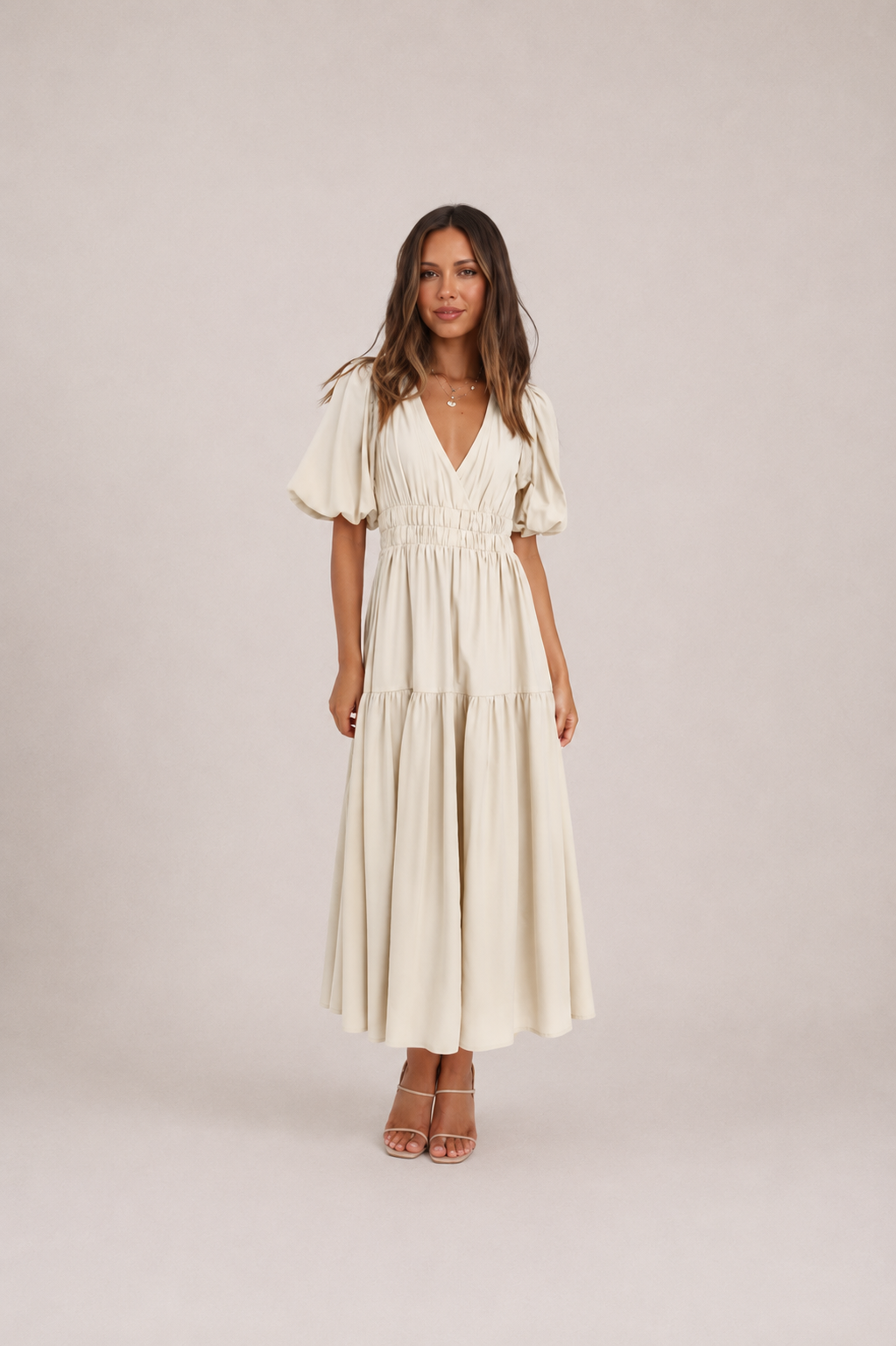 Elegant Short Sleeve Maxi Dress
