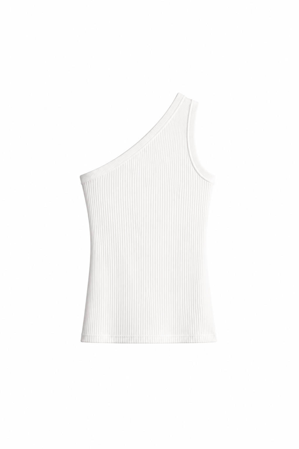 One-Shoulder Ribbed Knit Top