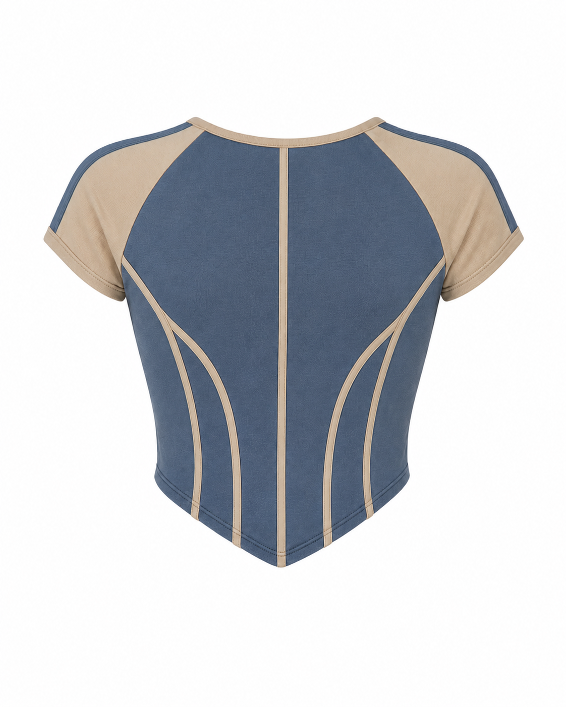 Blue & Beige Corset T-Shirt