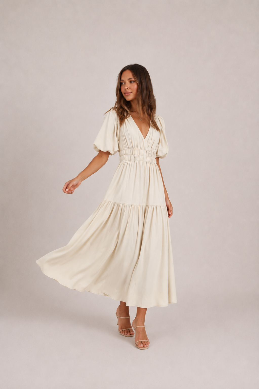 Elegant Short Sleeve Maxi Dress