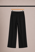 Wide-Leg Tailored Trousers – Black