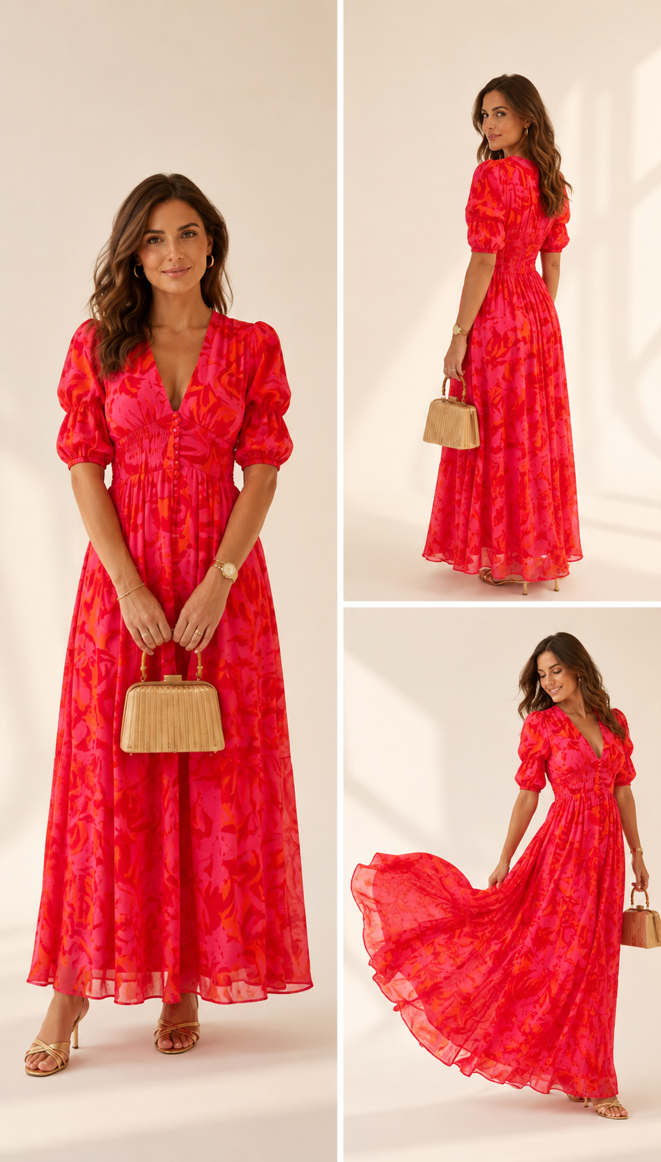 Floral Maxi Dress – Fuchsia Bloom