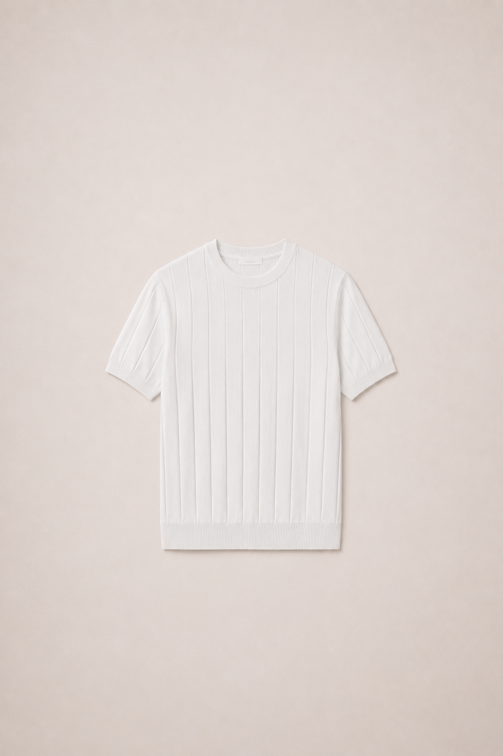 Men's Ribbed Knit Crew Neck T-Shirt