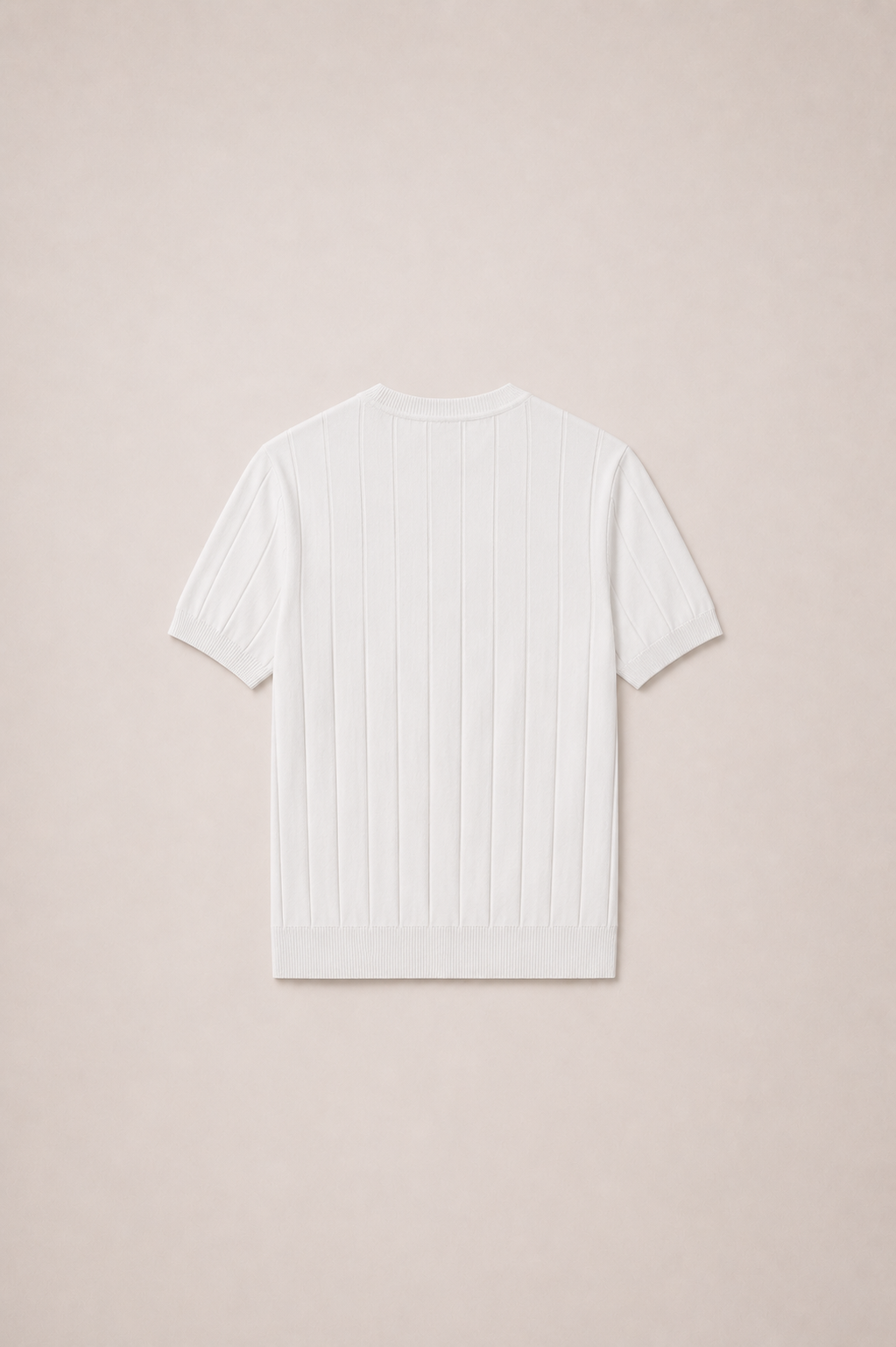 Men's Ribbed Knit Crew Neck T-Shirt