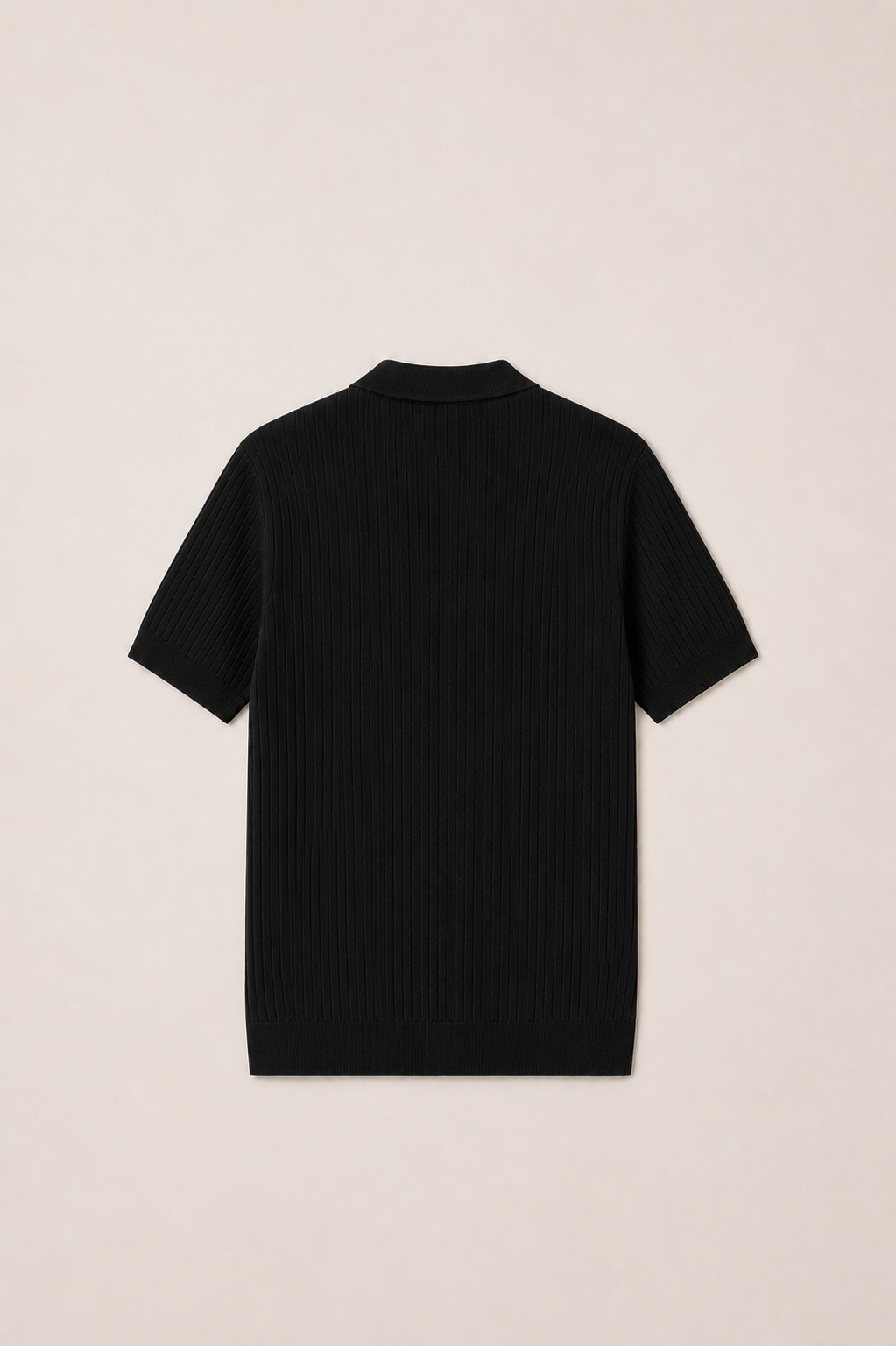 Men's Ribbed Knit Polo Shirt