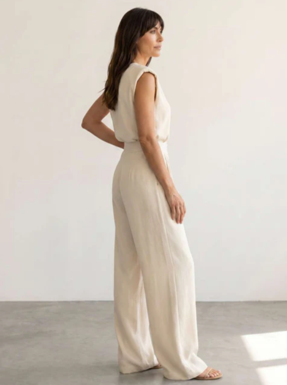 Women's Sleeveless Top & Wide-Leg Pants Set